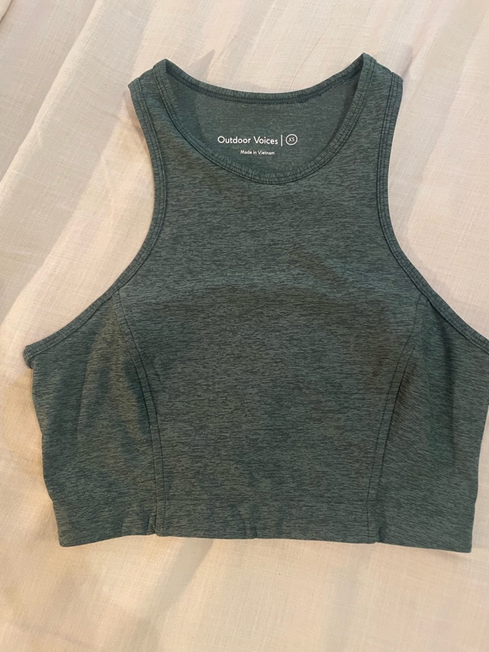 Outdoor Voices Dark Green Racerback Crop Tank size XS